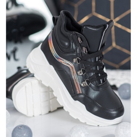 Ideal Shoes Bottes de mode le noir 3