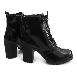 Bottines Laquées À Talons Hauts 17140 Noir 1