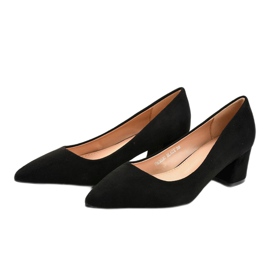 Escarpins noirs sur poteau en éco-suède FM3030 jaune 1