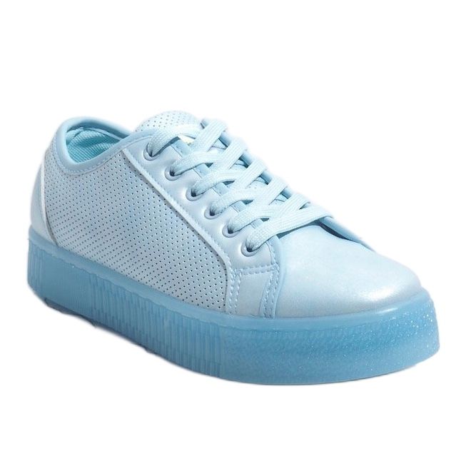 Baskets creepers bleues pour femmes F-2969 1