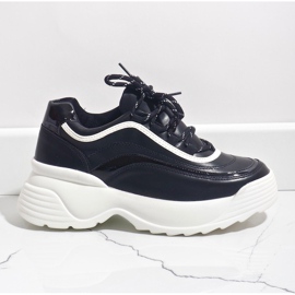 Baskets de sport noires en éco-cuir 7918-Y le noir 2 Baskets de sport noires en éco-cuir 7918-Y le noir 2