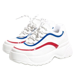 Baskets de sport blanches en éco-cuir 7918-Y multicolore 1 Baskets de sport blanches en éco-cuir 7918-Y multicolore 1