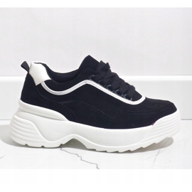 Baskets de sport noires en éco-cuir 7917-Y le noir 1 Baskets de sport noires en éco-cuir 7917-Y le noir 1