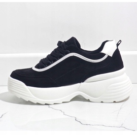 Baskets de sport noires en éco-cuir 7917-Y 2