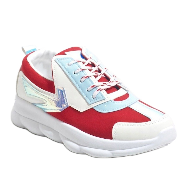 Baskets de sport blanches pour femmes W-3112 rouge multicolore 1 Baskets de sport blanches pour femmes W-3112 rouge multicolore 1