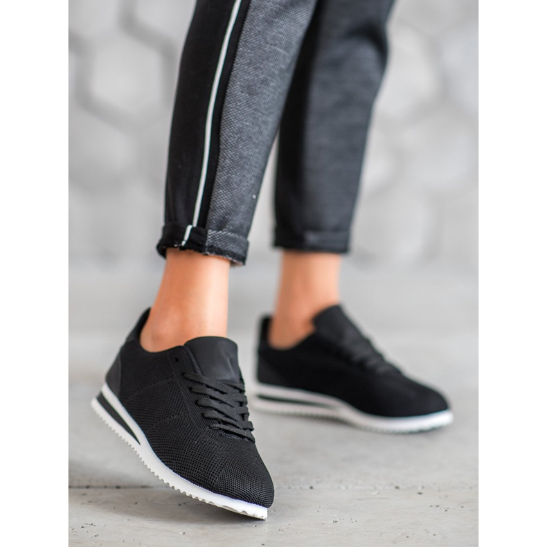 SHELOVET Chaussures attachées sur la plate-forme noir 1