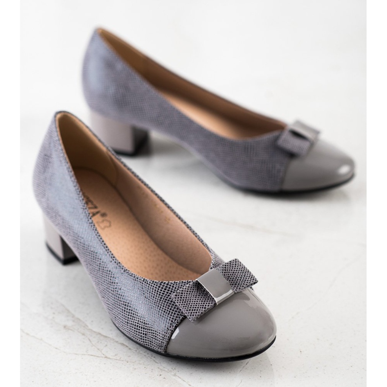 Escarpins à nœud VINCEZA gris 2