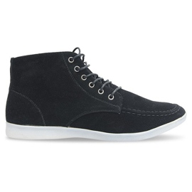 Chaussures Hautes En Daim Y035 Noir 1