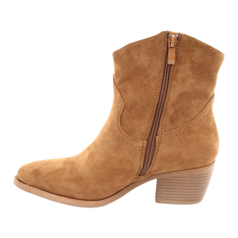 M.Daszyński Bottes de cowboy décontractées pour femmes Daszyński 1921, en daim brun 2