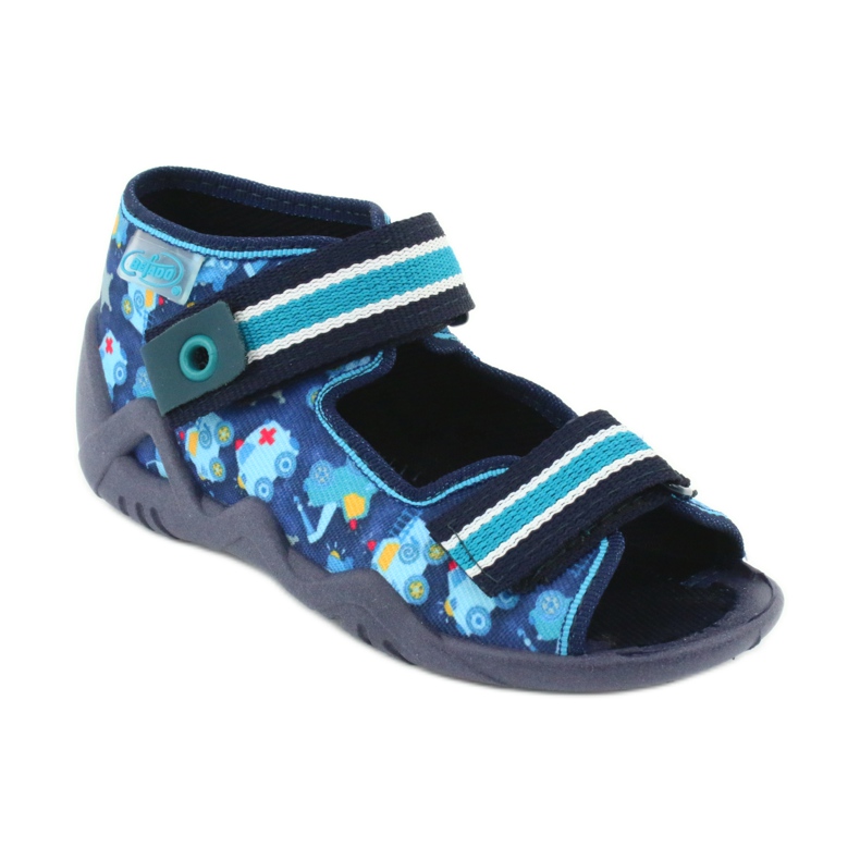 Befado sandales chaussures pour enfants 250P090 blanc bleu marine bleu 1