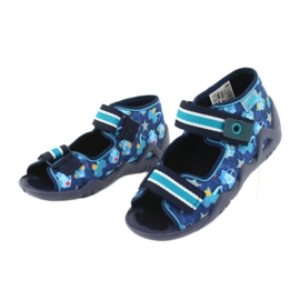 Befado sandales chaussures pour enfants 250P090 blanche bleu marin bleu 3