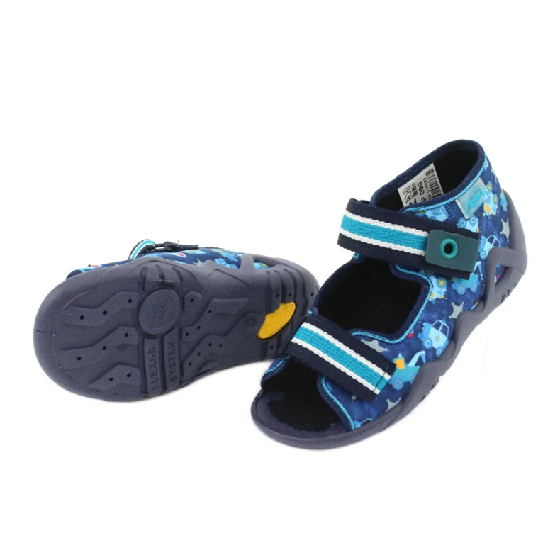 Befado sandales chaussures pour enfants 250P090 blanc bleu marine bleu 5