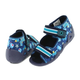 Befado sandales chaussures pour enfants 250P090 blanche bleu marin bleu 4