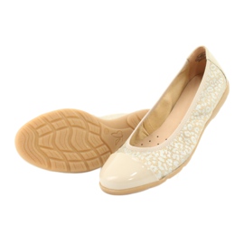 Caprice Ballerines confortables style dentelle, cuir 22152, beige 4 Caprice Ballerines confortables style dentelle, cuir 22152, beige 4