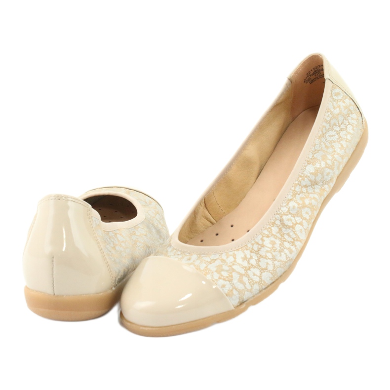 Caprice Ballerines confortables style dentelle, cuir 22152, beige 5 Caprice Ballerines confortables style dentelle, cuir 22152, beige 5
