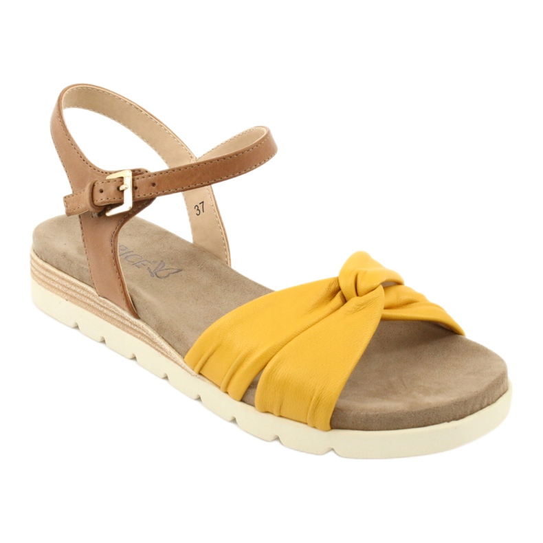 Sandales cuir Caprice beige/citron brun jaune 1