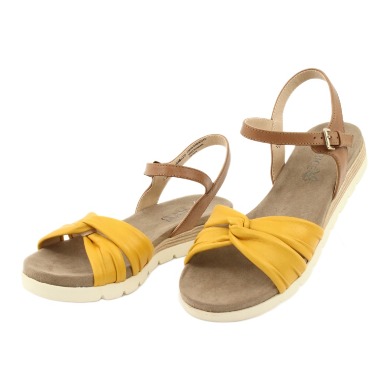 Sandales cuir Caprice beige/citron brun jaune 3