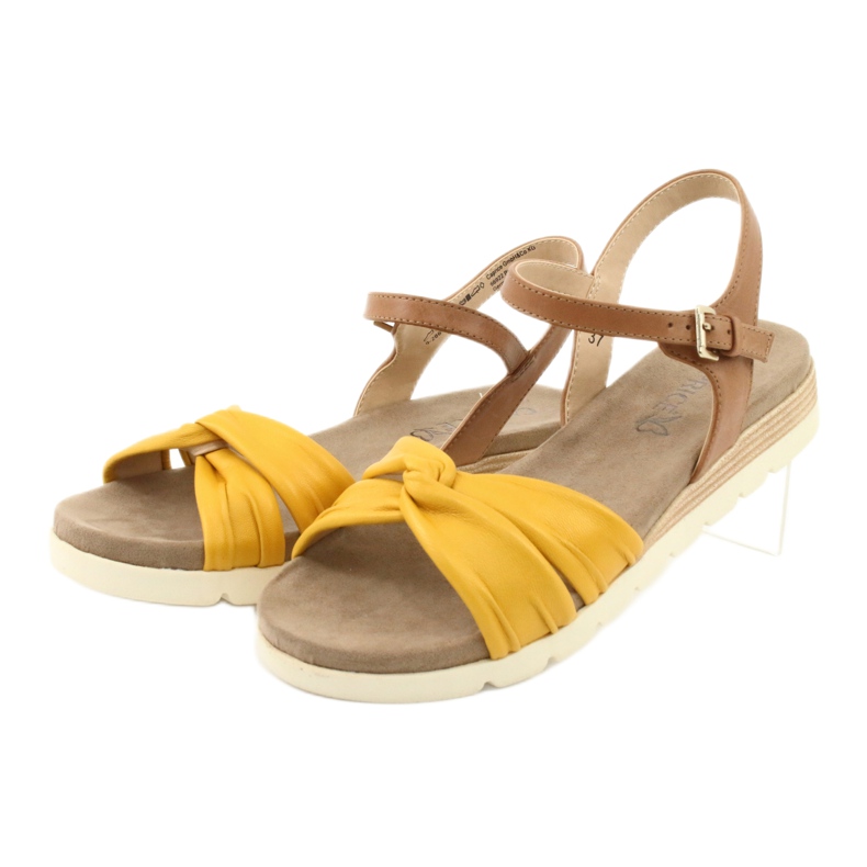 Sandales cuir Caprice beige/citron brun jaune 5