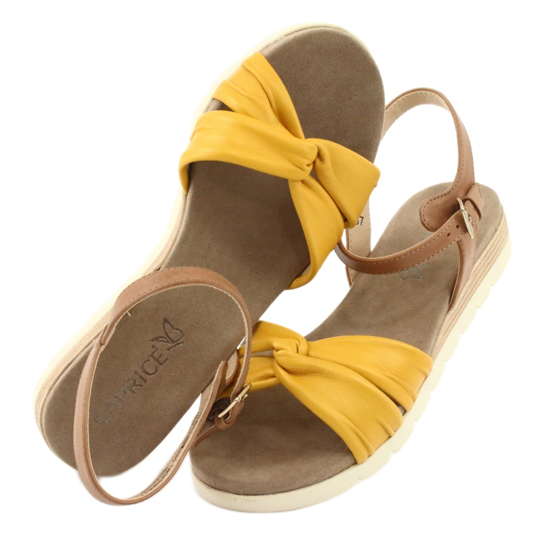 Sandales cuir Caprice beige/citron brun jaune 4