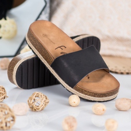 Goodin Pantoufles noires à la mode 1