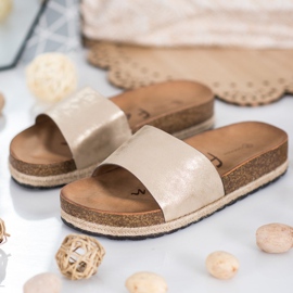 Goodin Pantoufles dorées à la mode 1