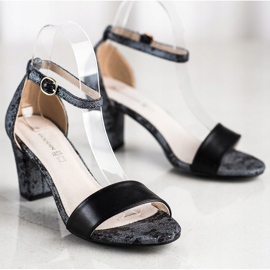 Goodin Sandales élégantes avec dentelle noir 1