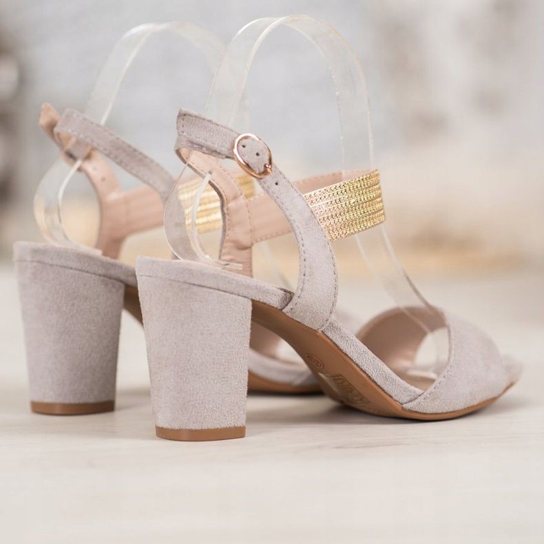 Filippo Sandales à ceinture dorée gris jaune 1