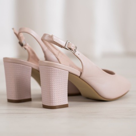 Sandales élégantes Open Toe Sergio Leone rose 1