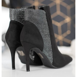 SHELOVET Bottines en daim sur un talon haut le noir 3