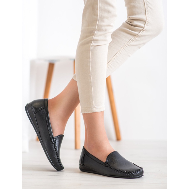 Primavera Mocassins en cuir écologique le noir 2