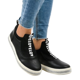 Baskets à enfiler en lycra noires 1155-Y 1