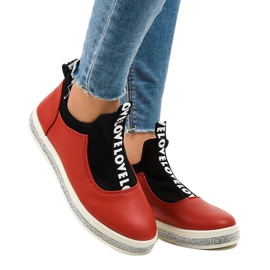 Baskets à enfiler Lycra rouges 1155-Y 1