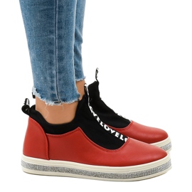 Baskets à enfiler Lycra rouges 1155-Y 2