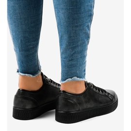 Baskets creepers noires pour femmes F-2969 1