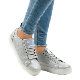 Baskets creepers grises pour femmes F-2969 1 Baskets creepers grises pour femmes F-2969 1