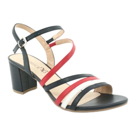 Caprice sandales chaussures pour femmes 28304 blanc rouge bleu marine 1