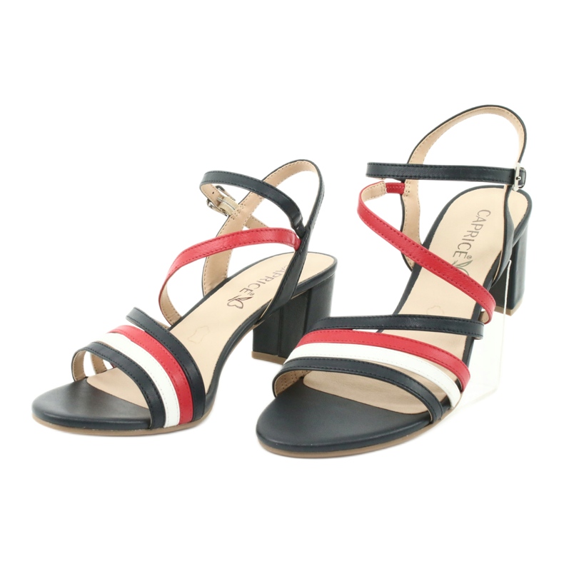 Caprice sandales chaussures pour femmes 28304 blanche rouge bleu marin 3