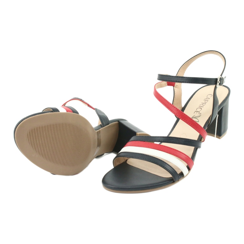 Caprice sandales chaussures pour femmes 28304 blanc rouge bleu marine 5