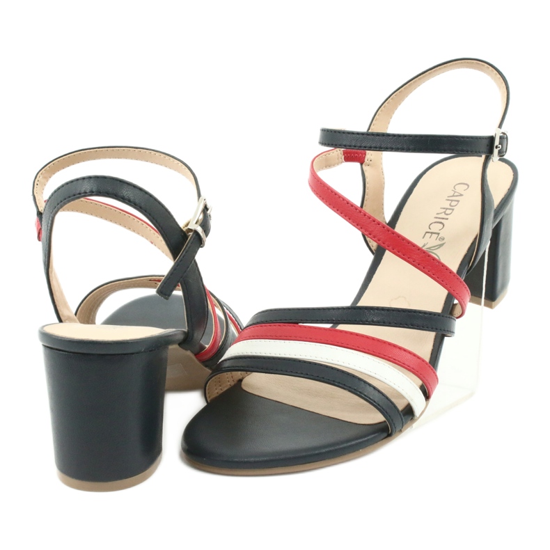 Caprice sandales chaussures pour femmes 28304 blanche rouge bleu marin 4