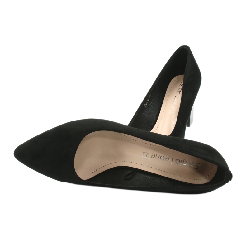 Escarpins en daim sur talon haut Sergio Leone PB403 noir 5