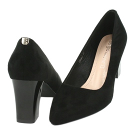 Escarpins en daim sur talon haut Sergio Leone PB403 noir 4