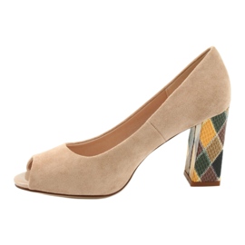 Escarpins en daim Sergio Leone PB135 beige 2