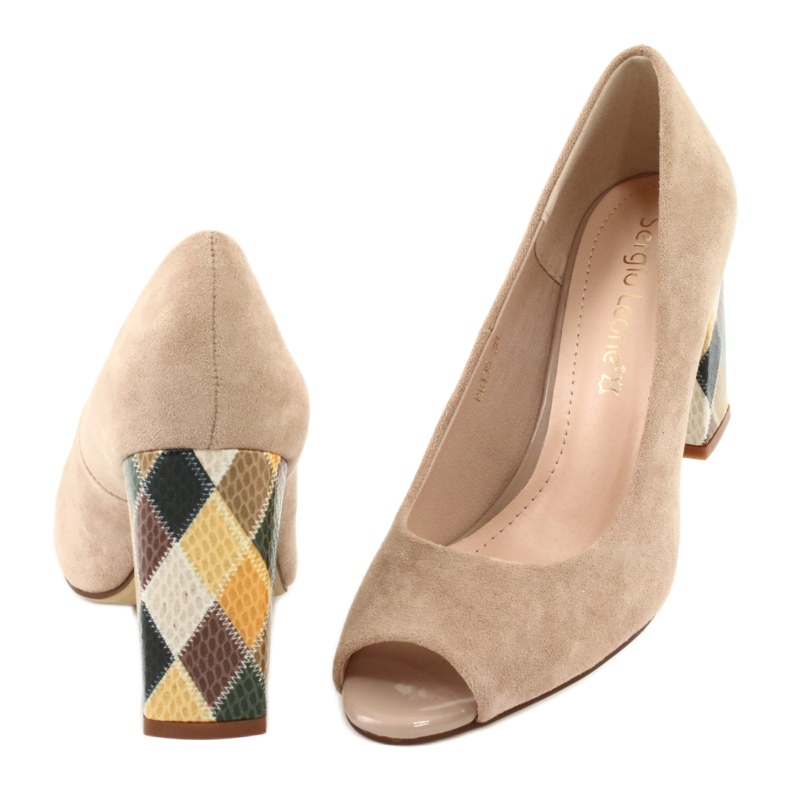 Escarpins en daim Sergio Leone PB135 beige 4
