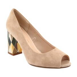 Escarpins en daim Sergio Leone PB135 beige 1