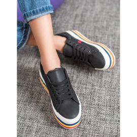 SHELOVET Chaussures de sport sur la plate-forme noir multicolore 2