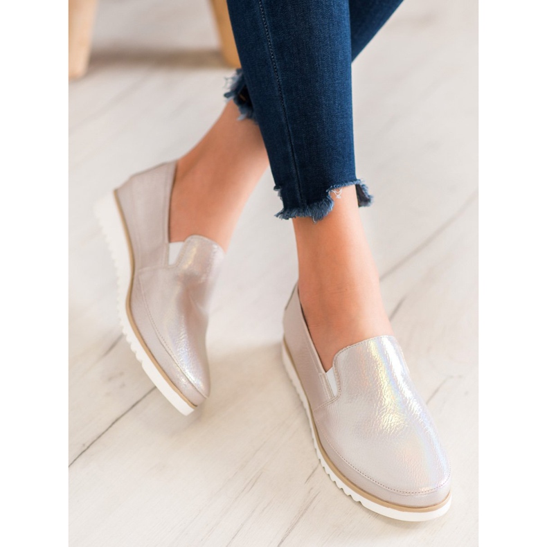 Sergio Leone Chaussures à enfiler dorées brun jaune 1