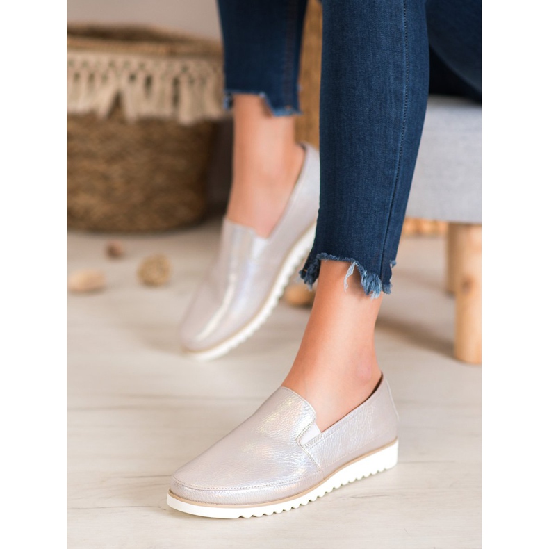 Sergio Leone Chaussures à enfiler dorées brun jaune 2