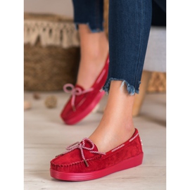Filippo Mocassins en cuir classiques rouge 2