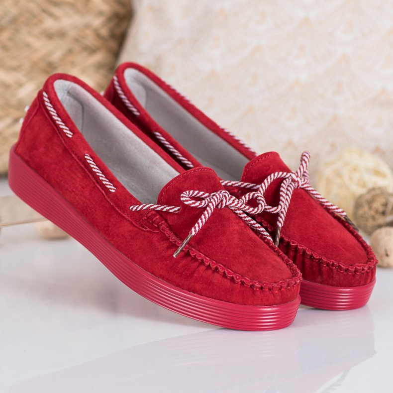 Filippo Mocassins en cuir classiques rouge 1