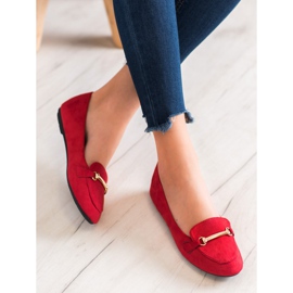 SHELOVET Ballerines en daim rouge 4